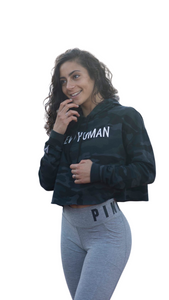 New Human Women’s Lightweight Cropped Hooded Sweatshirt